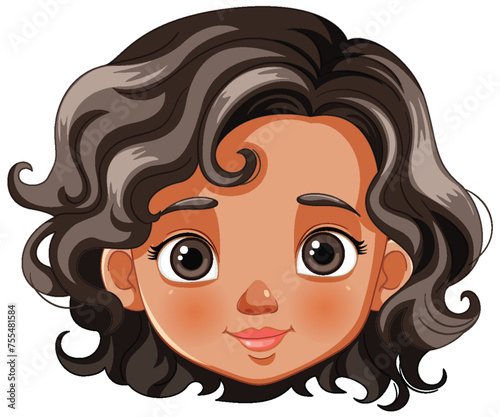 Vector illustration of a smiling young girl