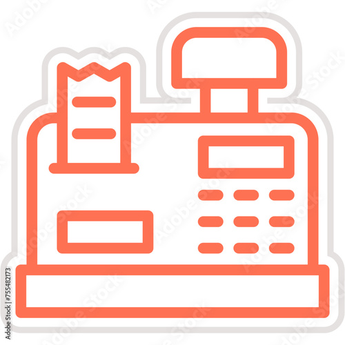Cashier machine Vector Icon Design Illustration