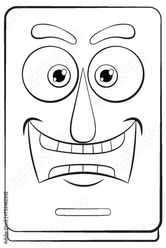 Vector illustration of a smiling mobile phone