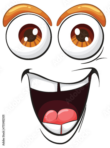 Vector illustration of a happy, smiling face