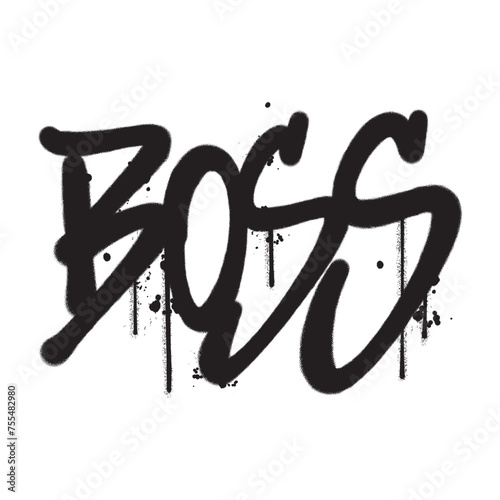 Vector graffiti spray paint boss isolated vector illustration