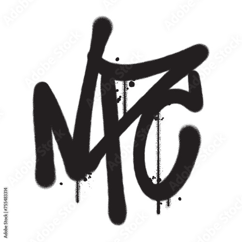 Vector graffiti spray paint word npc isolated vector illustration