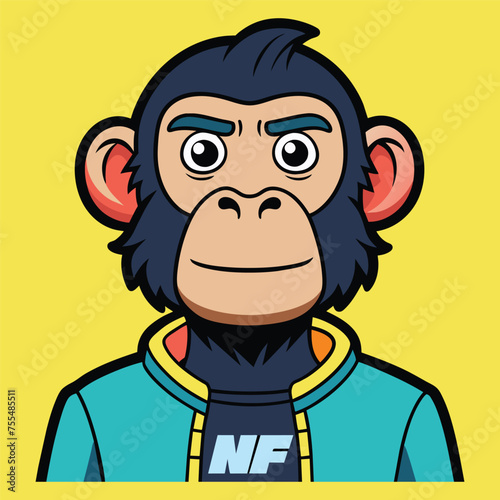 Hand drawn nft style ape illustration