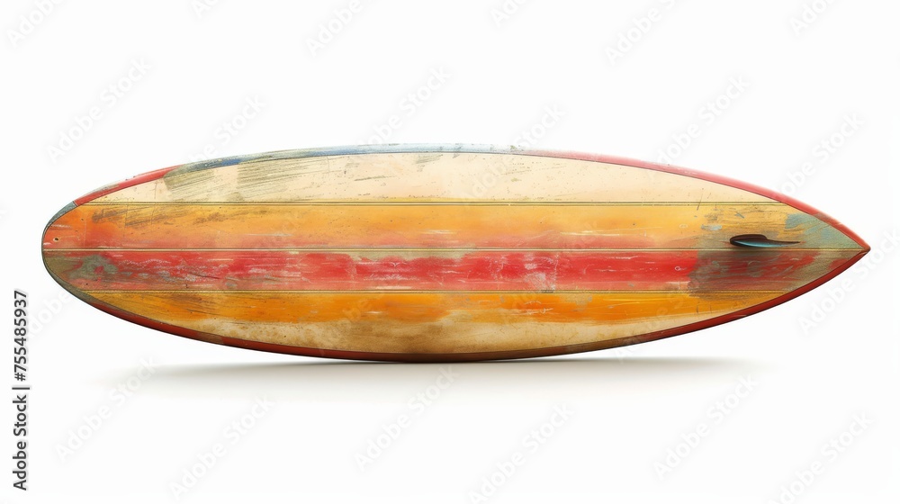 A surfboard from the 60s, vintage and isolated - obrazy, fototapety, plakaty 