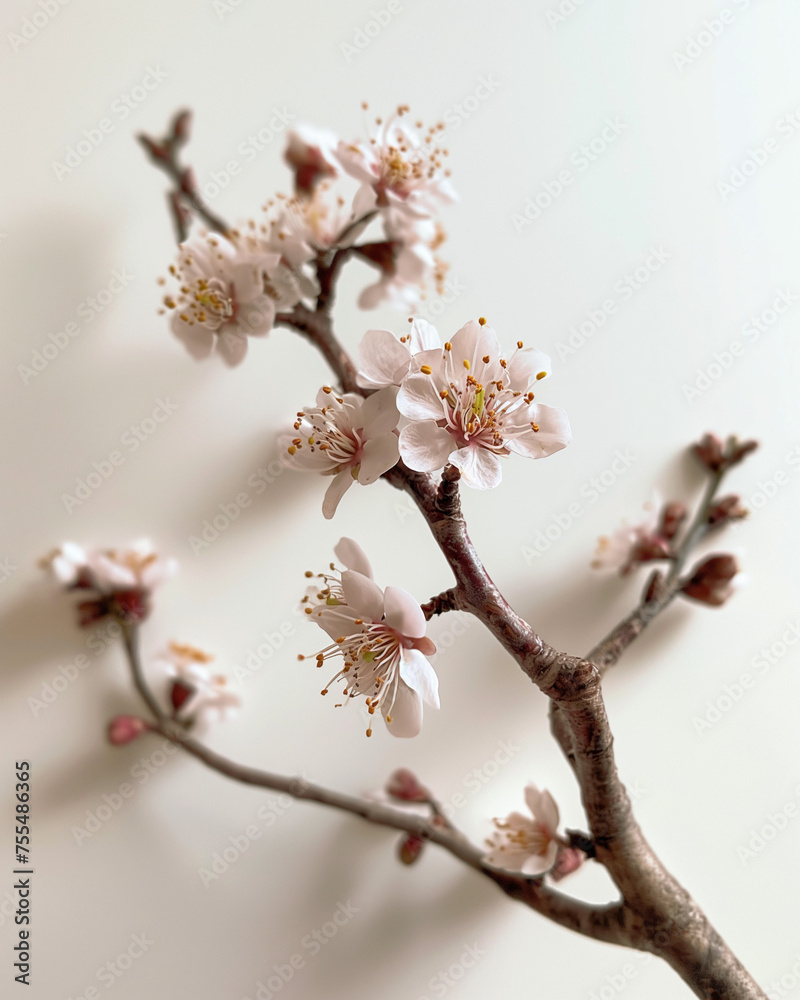 Close Up of a Plum Branch With Flowers Close Up of a Plum Branch With Flowers