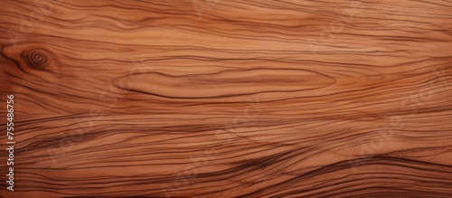 This close-up view showcases the intricate details of a brown wood grain surface, featuring soft and long veins running throughout the texture.