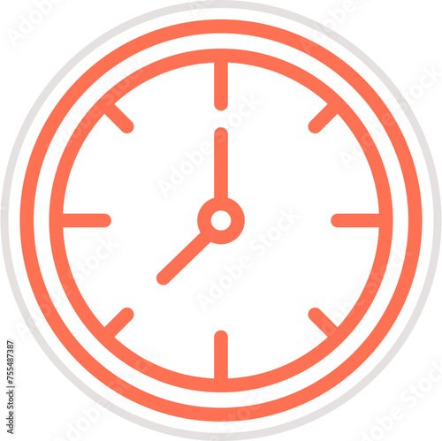 Wall Clock Vector Icon Design Illustration