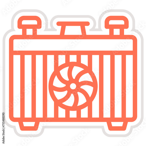 Car radiator Vector Icon Design Illustration