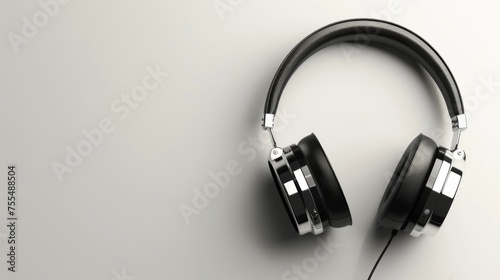 Luxury Black Headphones on a Smooth Gradient Background