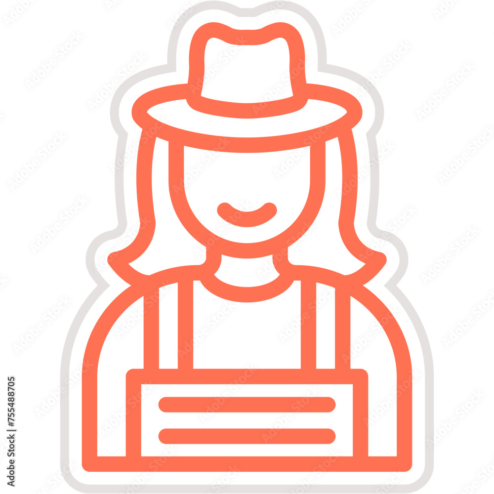 Lady Farmer Vector Icon Design Illustration Lady Farmer Vector Icon Design Illustration