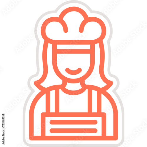 Female Chef Vector Icon Design Illustration