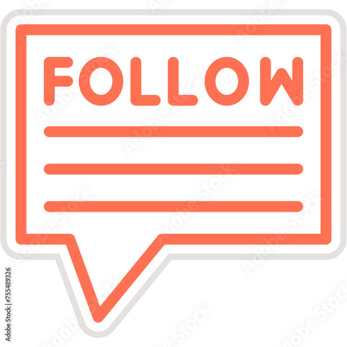Follow Up Vector Icon Design Illustration