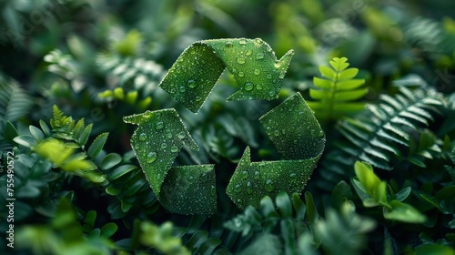 An eco-concept for recycling, green living, and protecting the environment photo