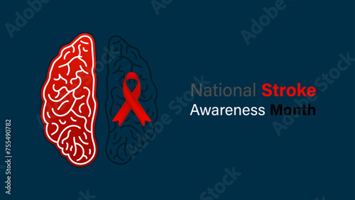 National stroke awareness month vector design