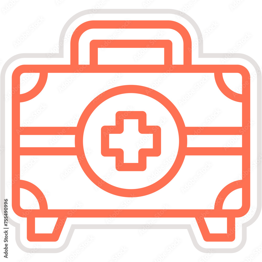 Fototapeta premium First Aid Kit Vector Icon Design Illustration