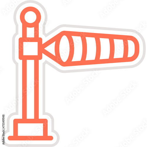 Windsock Vector Icon Design Illustration