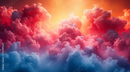 Nuvole colorate nel cielo al tramonto per sfondo schermo photo