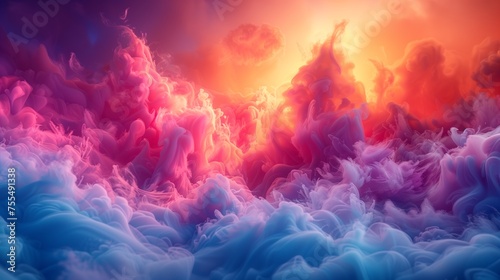 Nuvole astratte colorate nel cielo per sfondo schermo photo