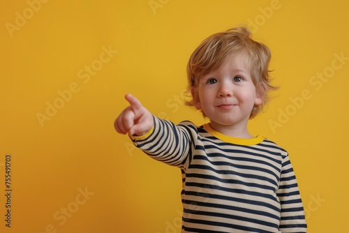 a child pointing at something