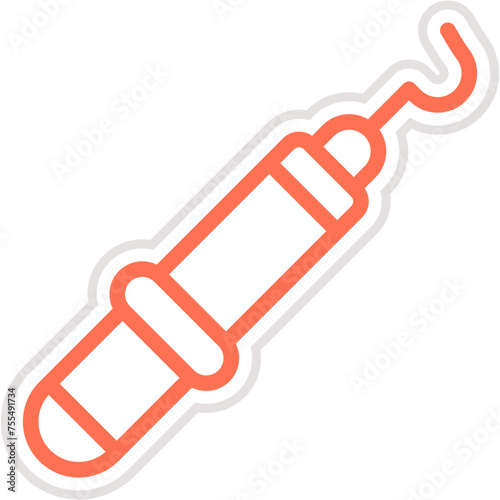Dental Probe Vector Icon Design Illustration