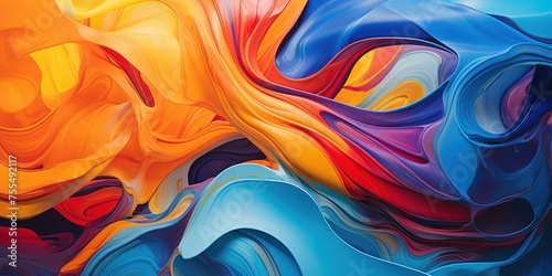 Glossy and vibrant abstract fluid shapes with a captivating, swirling pattern effect