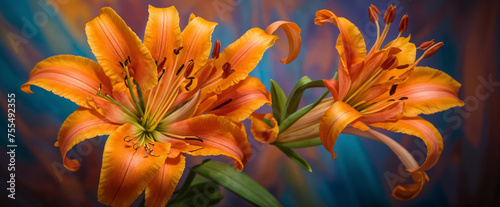 Orange lilies close-up