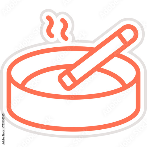 Ashtray Vector Icon Design Illustration