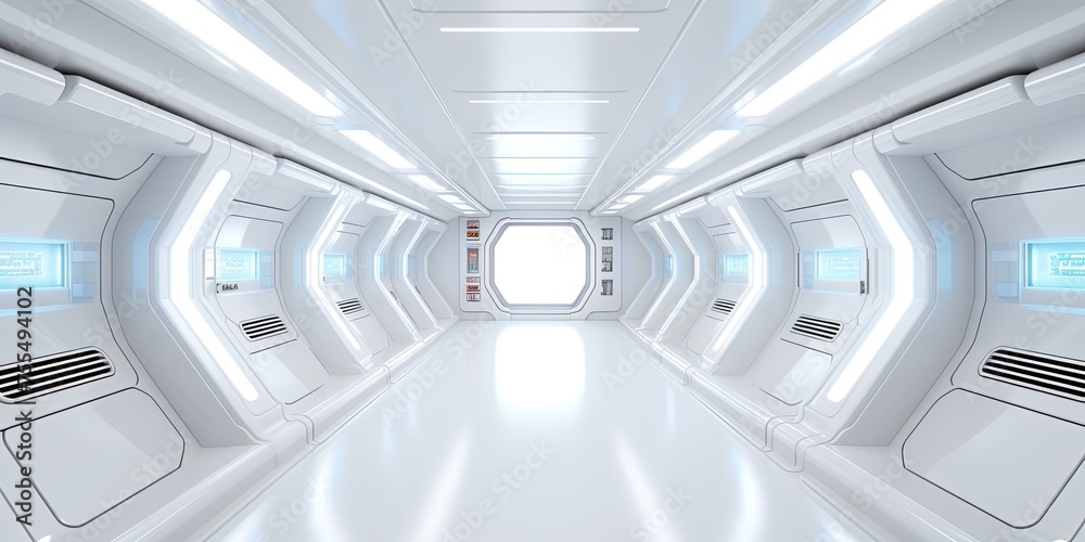 Obraz premium Space station or Sci-fi style futuristic facility external panel surface background. Exterior of scifi device.