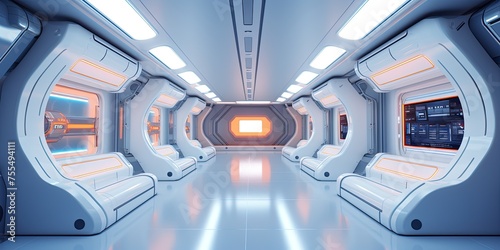 Fototapeta Naklejka Na Ścianę i Meble -  Space station or Sci-fi style futuristic facility external panel surface background. Exterior of scifi device.