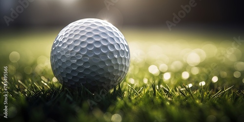 A golf ball close up.