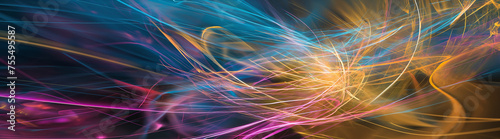 A mesmerizing swirl of light trails, weaving an intricate dance of color and motion in the darkness
