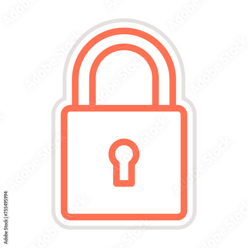 Locked Vector Icon Design Illustration