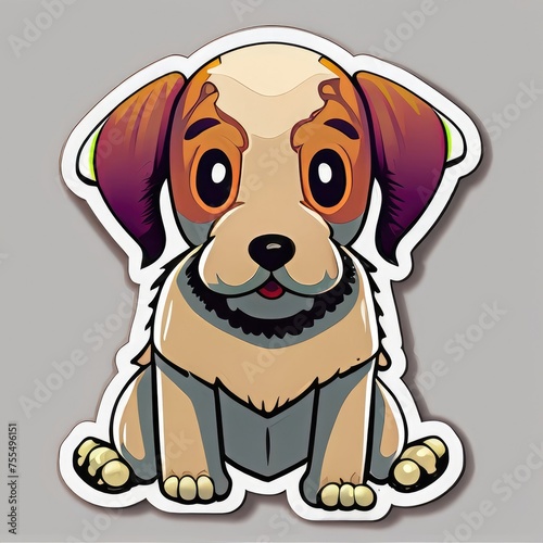 sticker sheet art  cartoon  icon  puppy