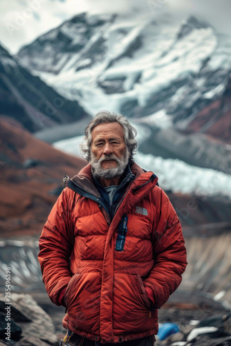 Courageous Mountain Climber Portrait.,Active elder people, Adventure