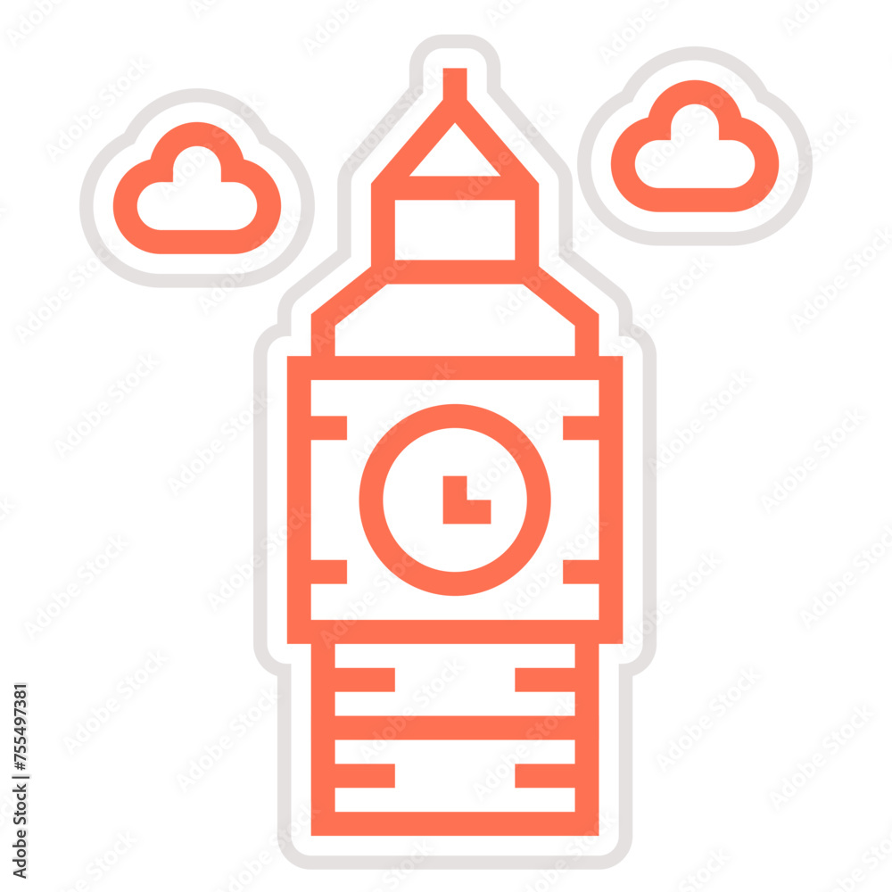 Big ben clock Vector Icon Design Illustration Big ben clock Vector Icon Design Illustration