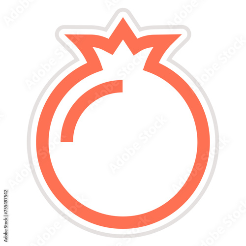 Pomegranate Vector Icon Design Illustration