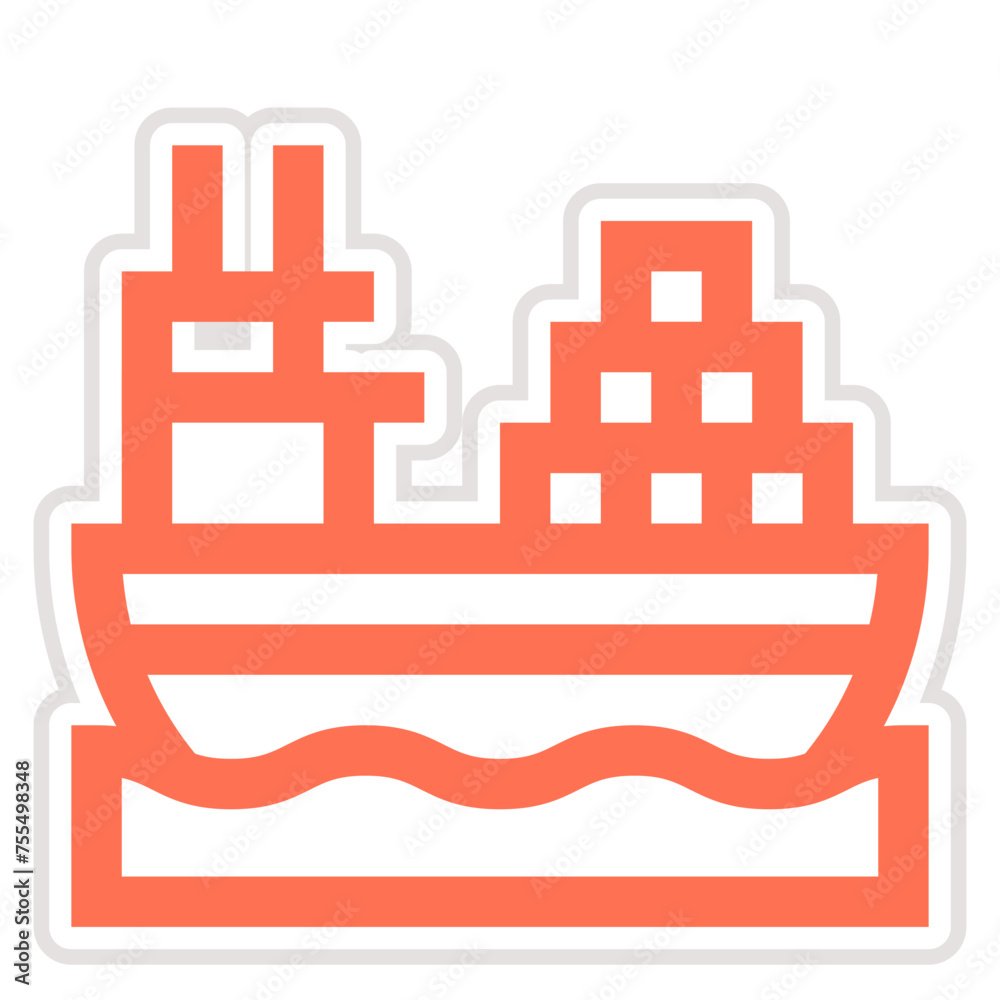 Cargo Ship Vector Icon Design Illustration Cargo Ship Vector Icon Design Illustration