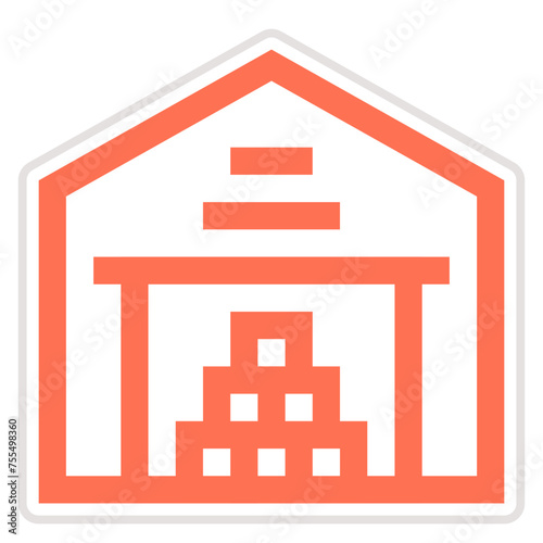 Stock Warehouse Vector Icon Design Illustration