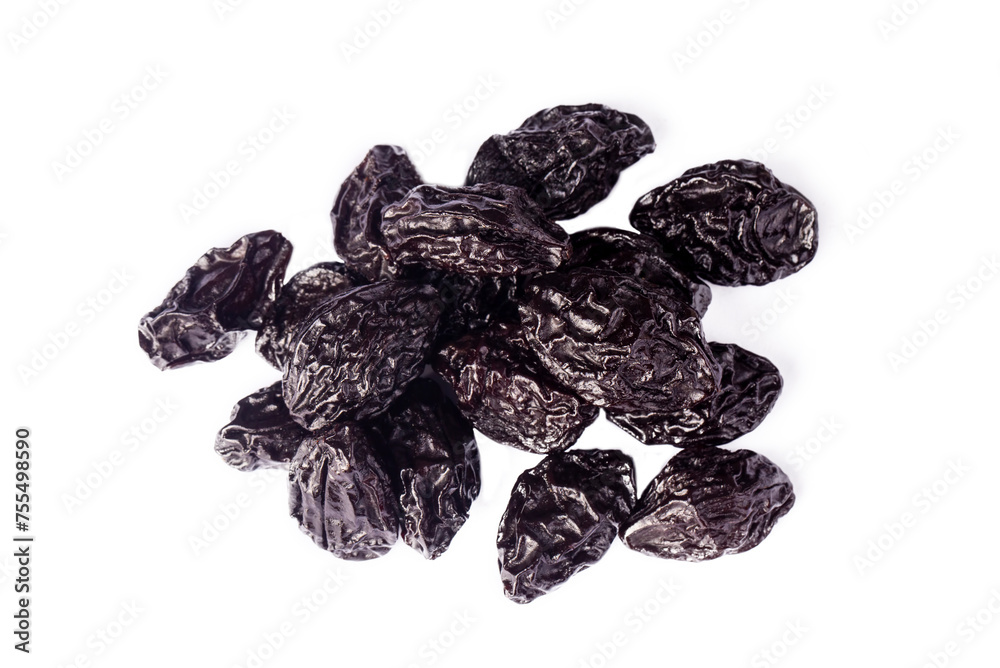 Dried plum fruit on a white background. Dried plum fruit on a white background.