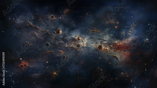 A celestial map with undiscovered star clusters