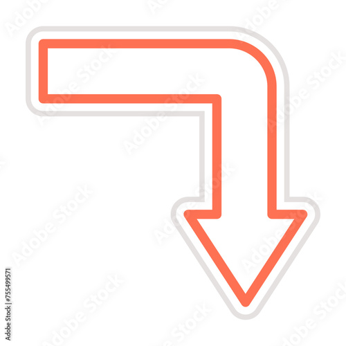 Turn Down Vector Icon Design Illustration