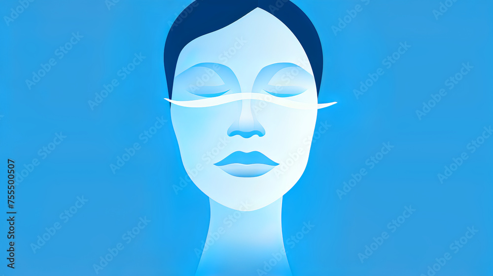 Nose. Abstract vector illustration. isolated on blue. Rhinoplasty, allergic rhinitis Nose. Abstract vector illustration. isolated on blue. Rhinoplasty, allergic rhinitis