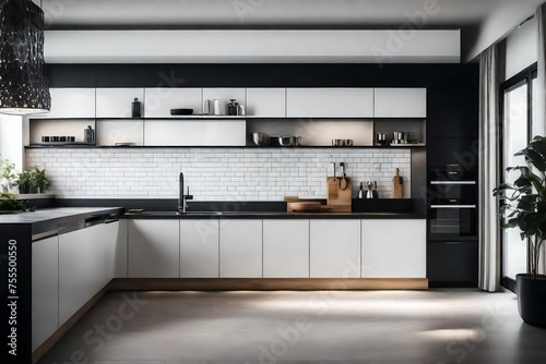 interior of a luxury home kitchen with black colour