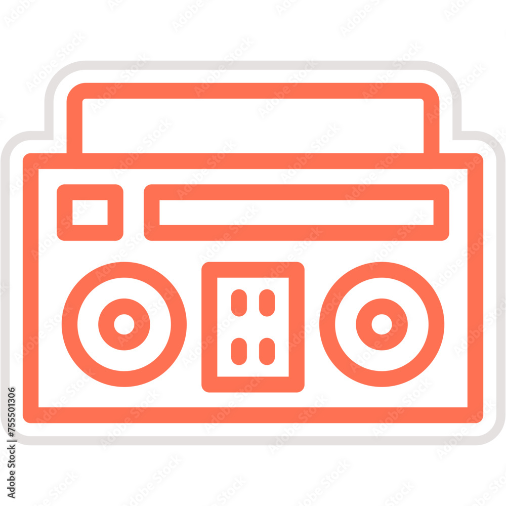 Boombox Vector Icon Design Illustration Boombox Vector Icon Design Illustration