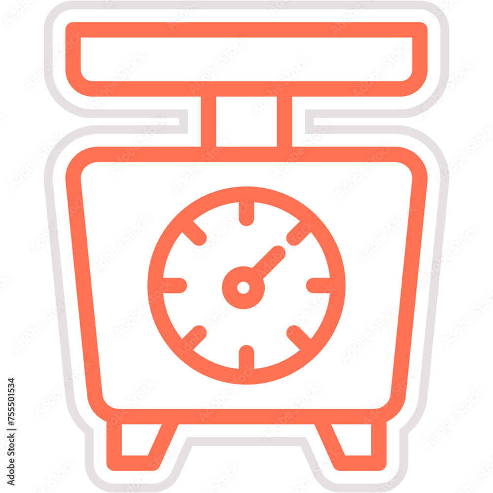 Obraz premium Weight scale Vector Icon Design Illustration