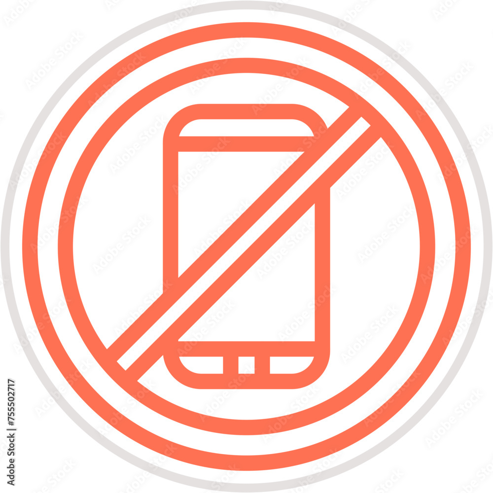 No phone Vector Icon Design Illustration No phone Vector Icon Design Illustration