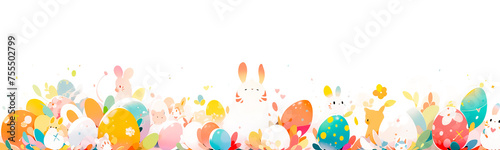 Abstract background for a banner in watercolor technique on an Easter theme with egg shapes.