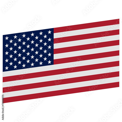 USA flag wavy clip art for 4th of July holiday independence day holiday in USA. National flag of United States on png transparency