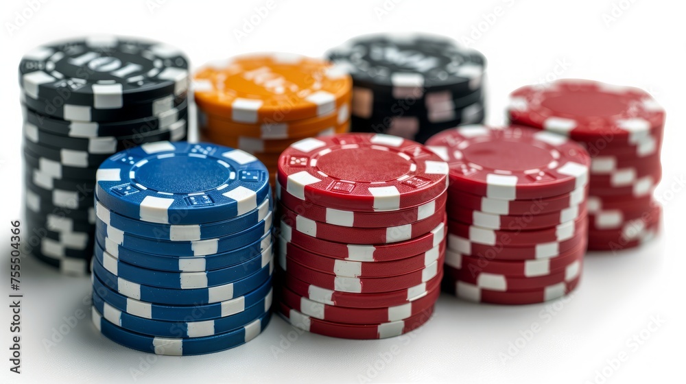 Portrait casino slot machine and chips and roulette table.	