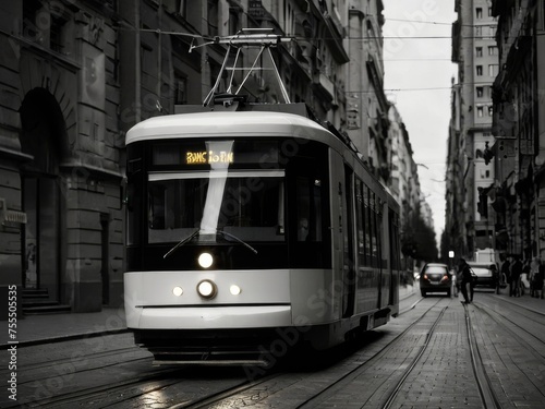Traversing City Streets on Modern Trams